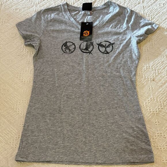 Hunger Games T-Shirt Grey Womens XL The Exhibition Mockingjay New with Tags 2015 - Picture 1 of 10